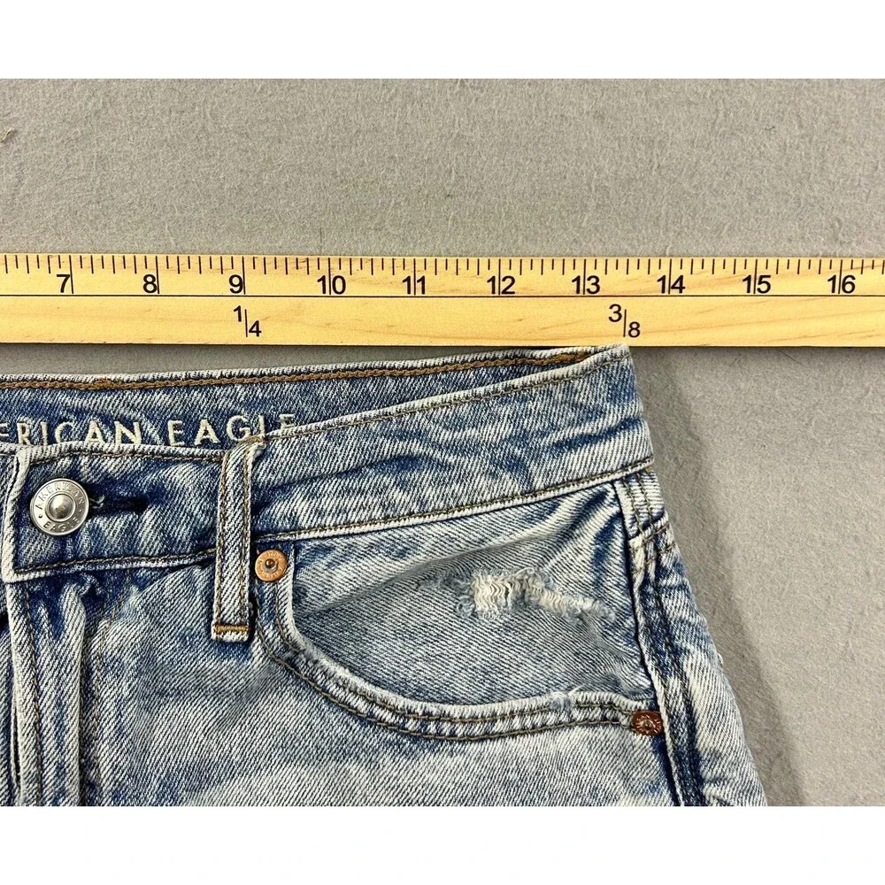 American Eagle Distressed Denim High Waisted Shorts Size 6